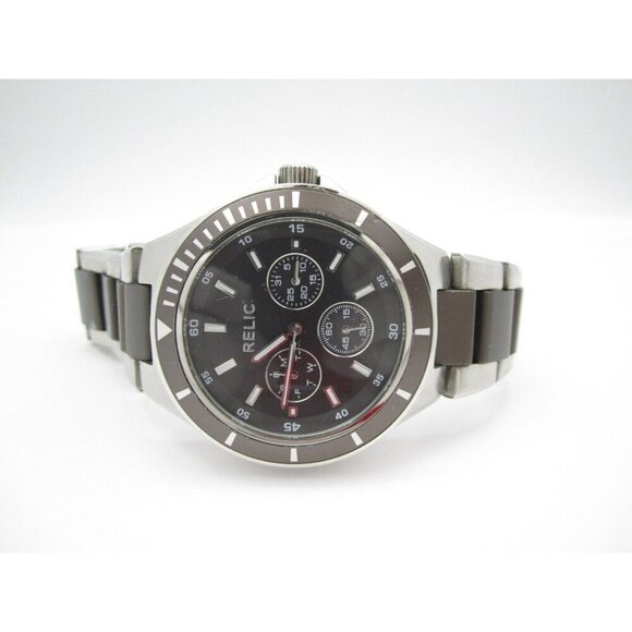 Men Relic Quartz 50m WR Analog 41mm Round Watch (H562) "New Battery" - Picture 7 of 10